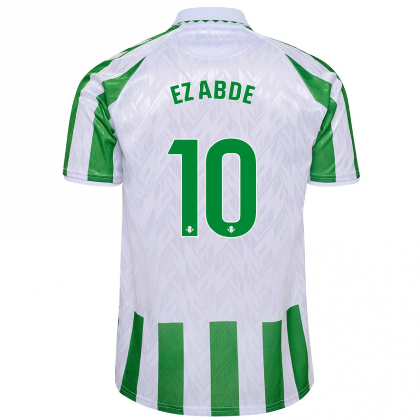 Niño Fútbol Camiseta Abde Ezzalzouli #10 Verde Rayas Blancas 1ª Equipación 2024/25