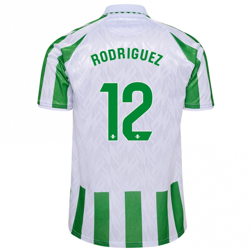 Niño Fútbol Camiseta Ricardo Rodríguez #12 Verde Rayas Blancas 1ª Equipación 2024/25