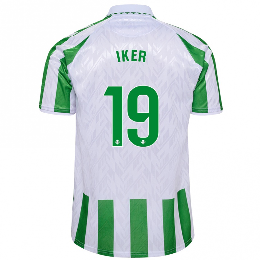 Niño Fútbol Camiseta Iker Losada #19 Verde Rayas Blancas 1ª Equipación 2024/25