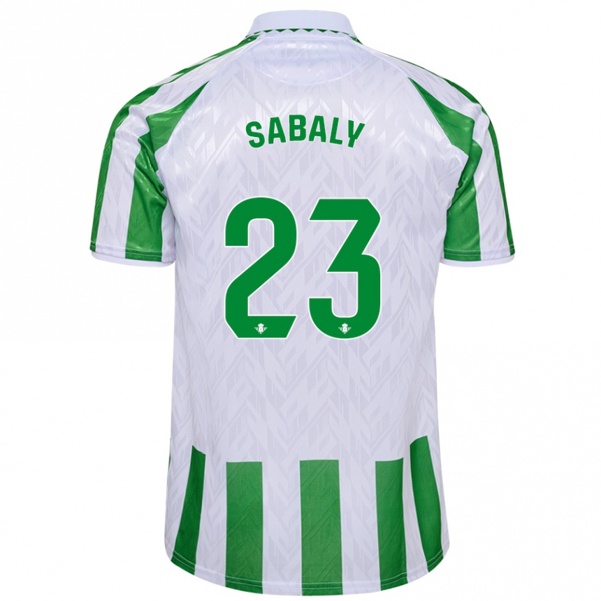 Niño Fútbol Camiseta Youssouf Sabaly #23 Verde Rayas Blancas 1ª Equipación 2024/25