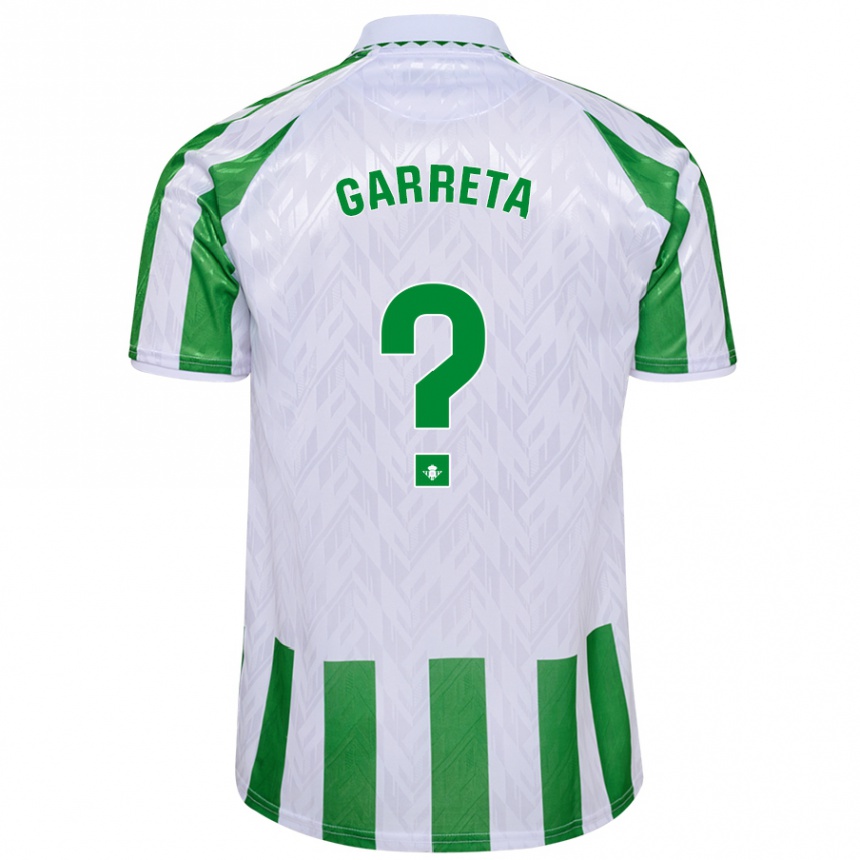 Niño Fútbol Camiseta Félix Garreta #0 Verde Rayas Blancas 1ª Equipación 2024/25