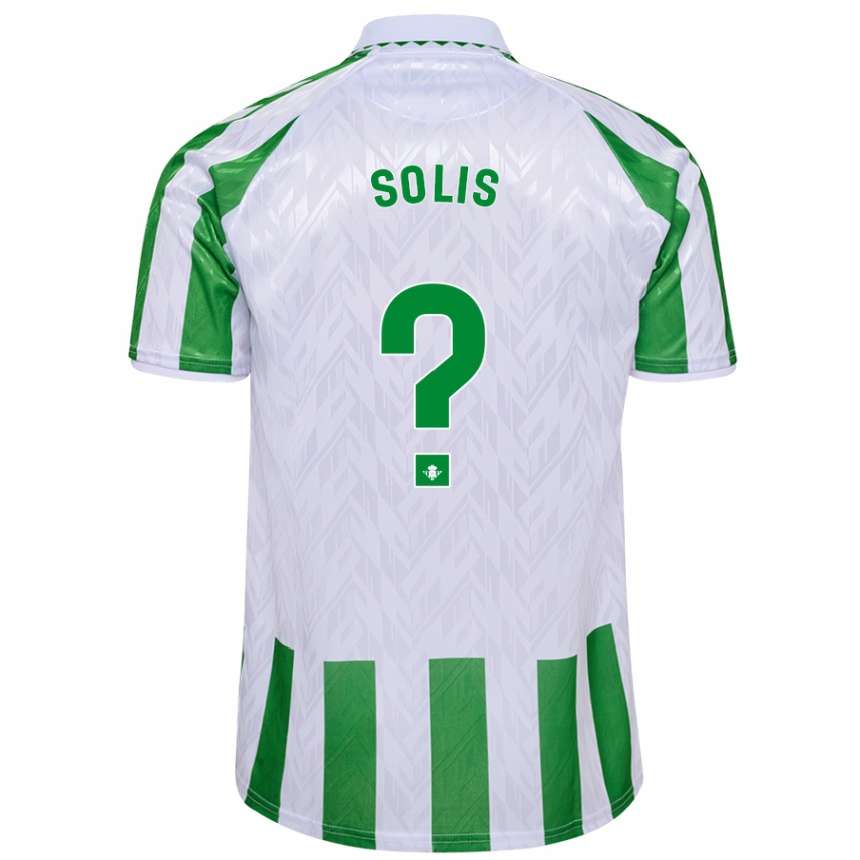 Niño Fútbol Camiseta Marcos Solís #0 Verde Rayas Blancas 1ª Equipación 2024/25