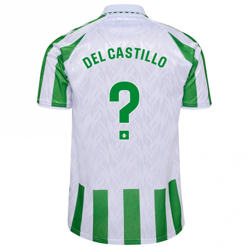 Niño Fútbol Camiseta Gonzalo Del Castillo #0 Verde Rayas Blancas 1ª Equipación 2024/25