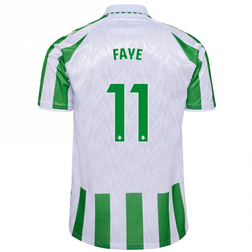 Niño Fútbol Camiseta Souleymane Faye #11 Verde Rayas Blancas 1ª Equipación 2024/25