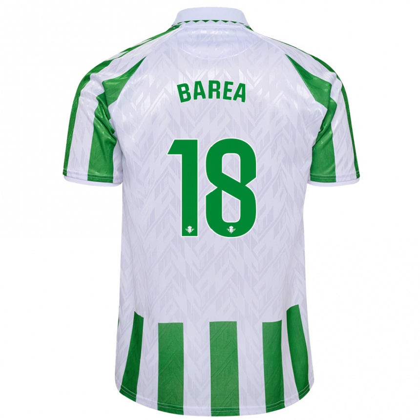 Niño Fútbol Camiseta Ismael Barea #18 Verde Rayas Blancas 1ª Equipación 2024/25