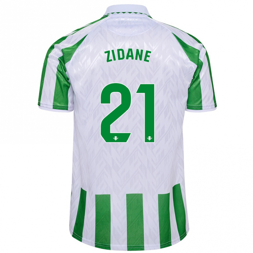 Niño Fútbol Camiseta Elyaz Zidane #21 Verde Rayas Blancas 1ª Equipación 2024/25