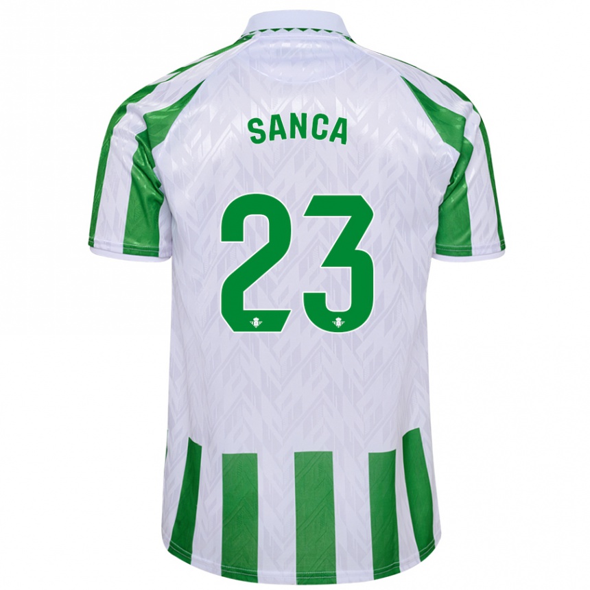 Niño Fútbol Camiseta Marciano Sanca #23 Verde Rayas Blancas 1ª Equipación 2024/25