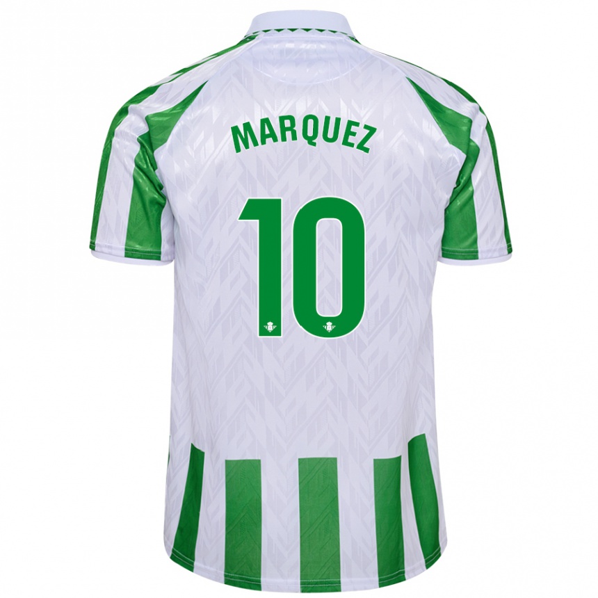 Niño Fútbol Camiseta Rosa Márquez #10 Verde Rayas Blancas 1ª Equipación 2024/25