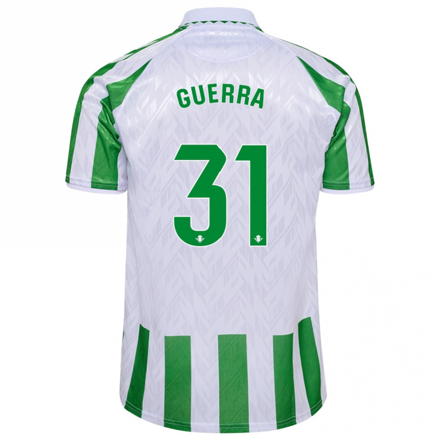 Niño Fútbol Camiseta Ana Guerra Morcillo #31 Verde Rayas Blancas 1ª Equipación 2024/25