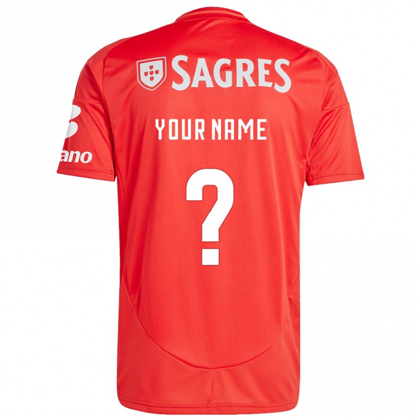 Niño Fútbol Camiseta Su Nombre #0 Rojo Blanco 1ª Equipación 2024/25