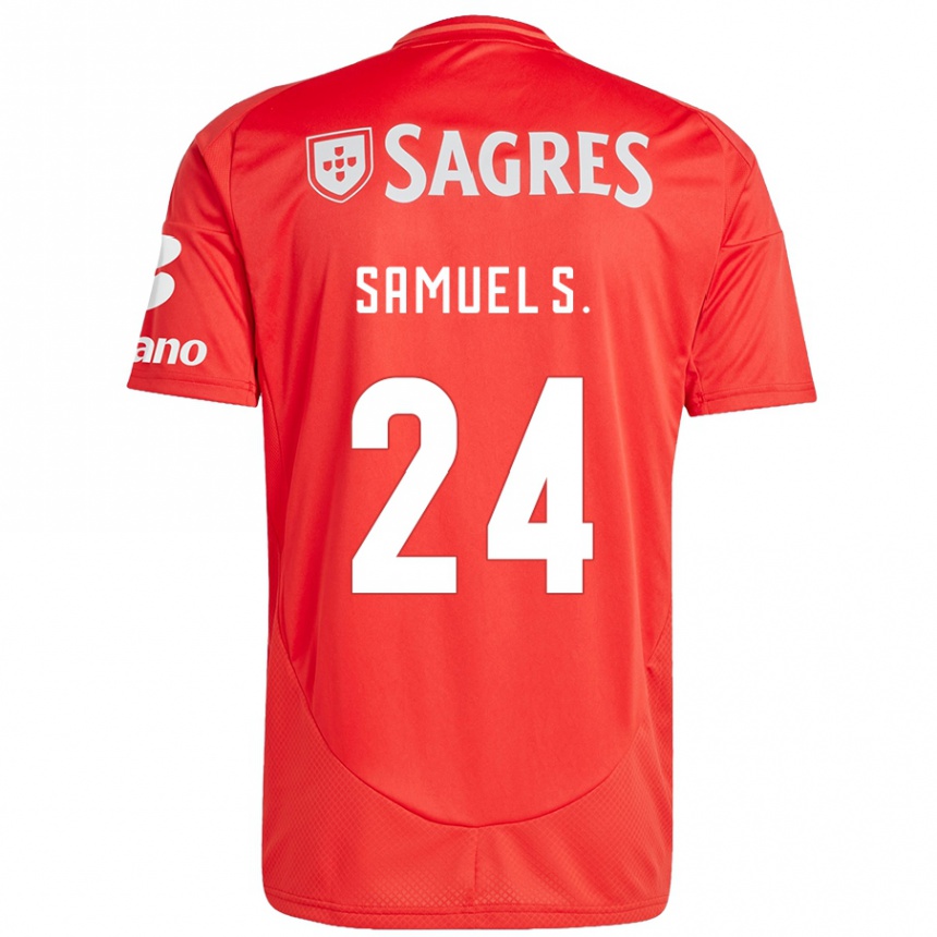 Niño Fútbol Camiseta Samuel Soares #24 Rojo Blanco 1ª Equipación 2024/25