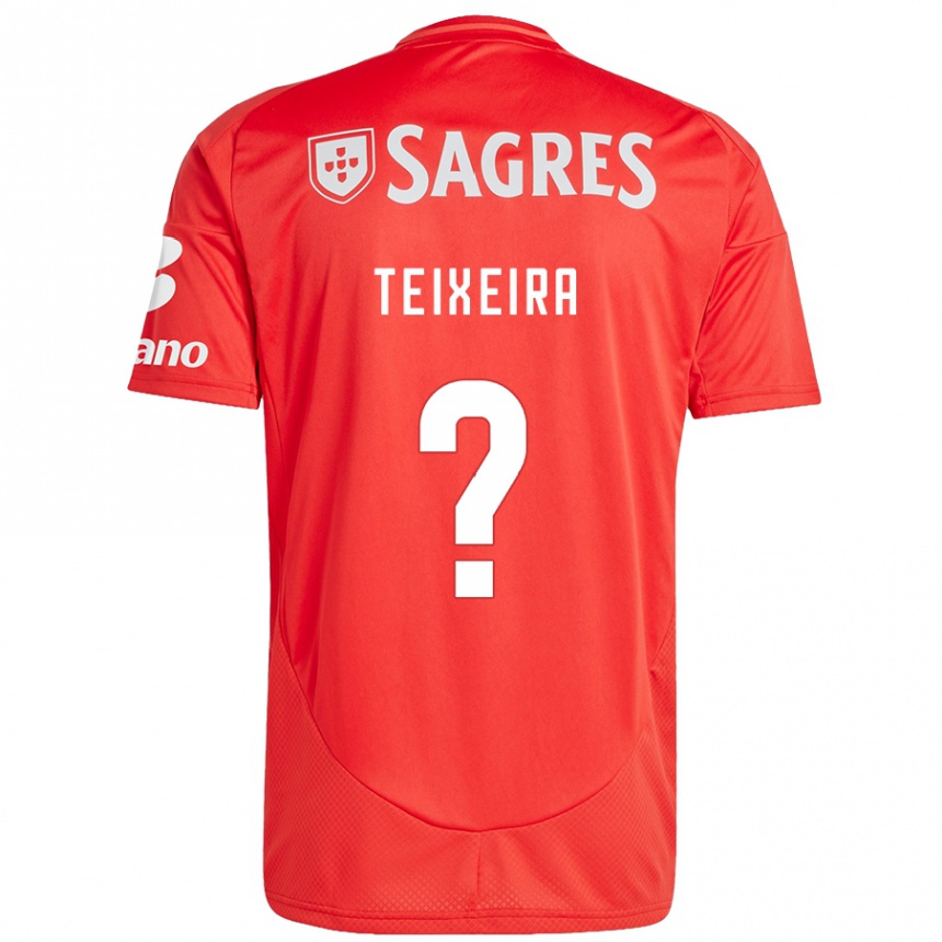 Niño Fútbol Camiseta Ricardo Teixeira #0 Rojo Blanco 1ª Equipación 2024/25