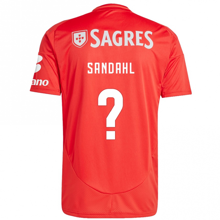 Niño Fútbol Camiseta Alexander Sandahl #0 Rojo Blanco 1ª Equipación 2024/25