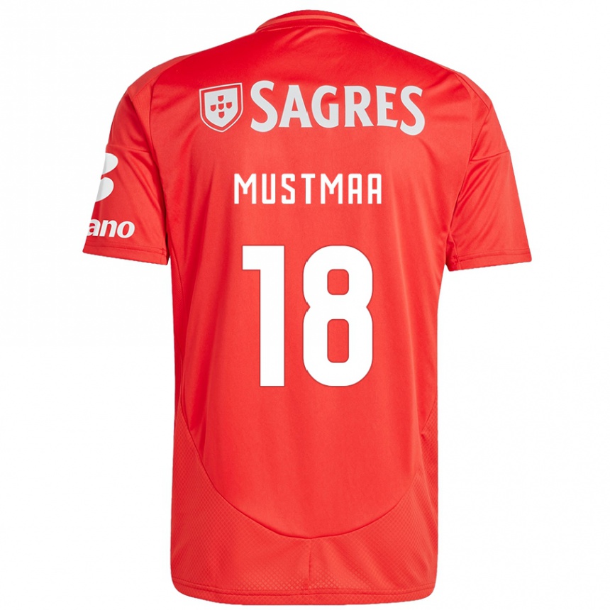 Niño Fútbol Camiseta Karel Mustmaa #18 Rojo Blanco 1ª Equipación 2024/25