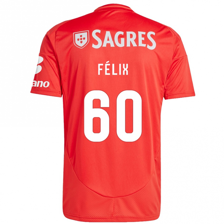 Niño Fútbol Camiseta Nuno Félix #60 Rojo Blanco 1ª Equipación 2024/25