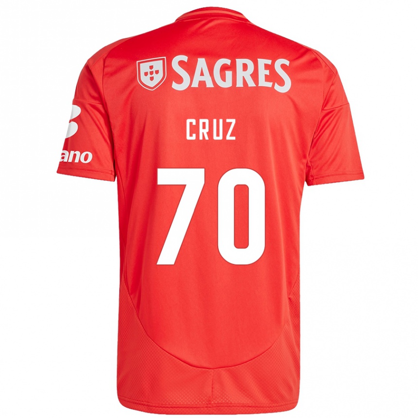 Niño Fútbol Camiseta Filipe Cruz #70 Rojo Blanco 1ª Equipación 2024/25