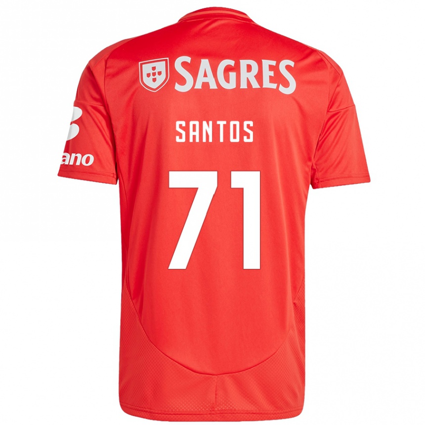 Niño Fútbol Camiseta Leandro Santos #71 Rojo Blanco 1ª Equipación 2024/25