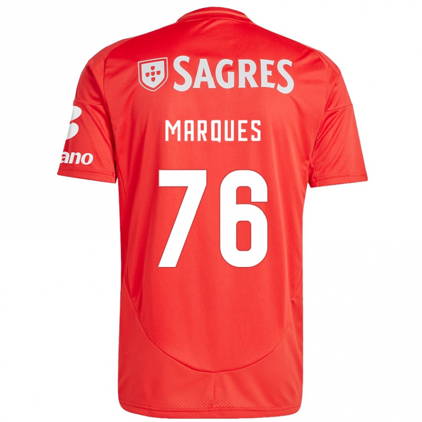 Niño Fútbol Camiseta Gustavo Marques #76 Rojo Blanco 1ª Equipación 2024/25