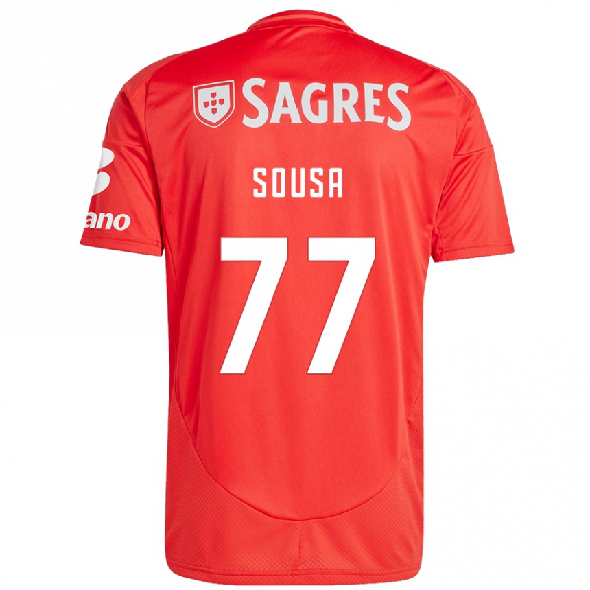 Niño Fútbol Camiseta Gerson Sousa #77 Rojo Blanco 1ª Equipación 2024/25