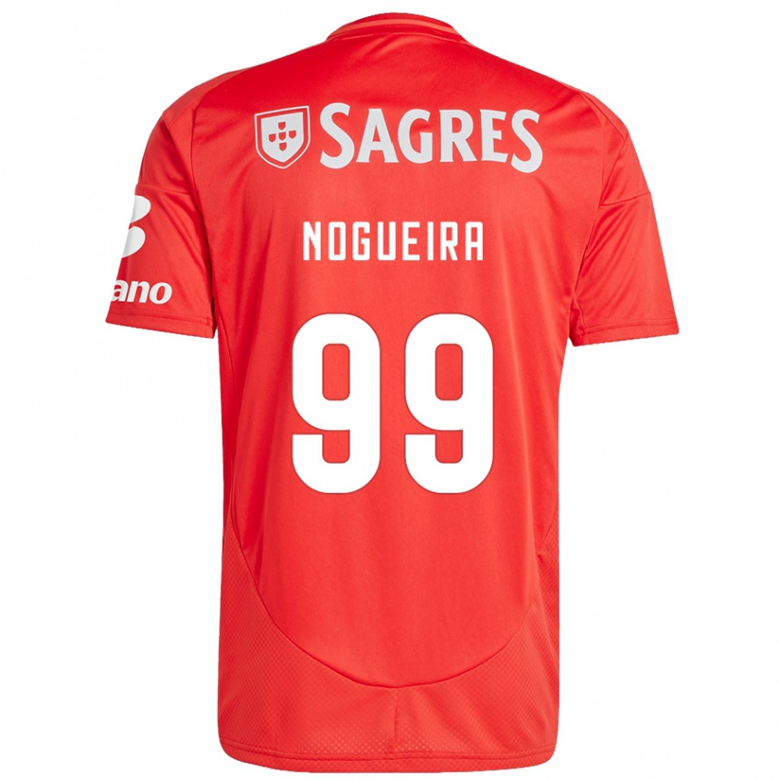 Niño Fútbol Camiseta Beatriz Nogueira #99 Rojo Blanco 1ª Equipación 2024/25