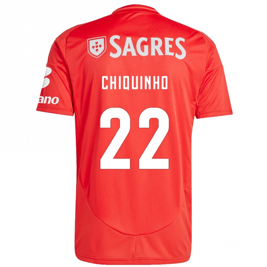 Niño Fútbol Camiseta Chiquinho #22 Rojo Blanco 1ª Equipación 2024/25