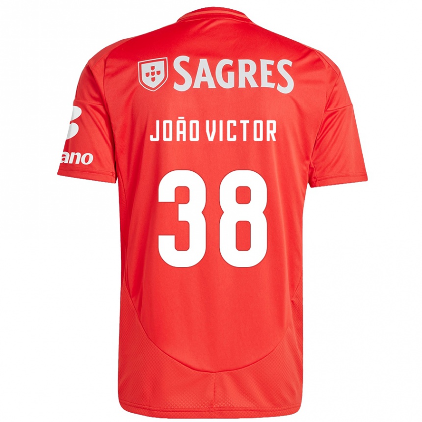 Niño Fútbol Camiseta João Victor #38 Rojo Blanco 1ª Equipación 2024/25