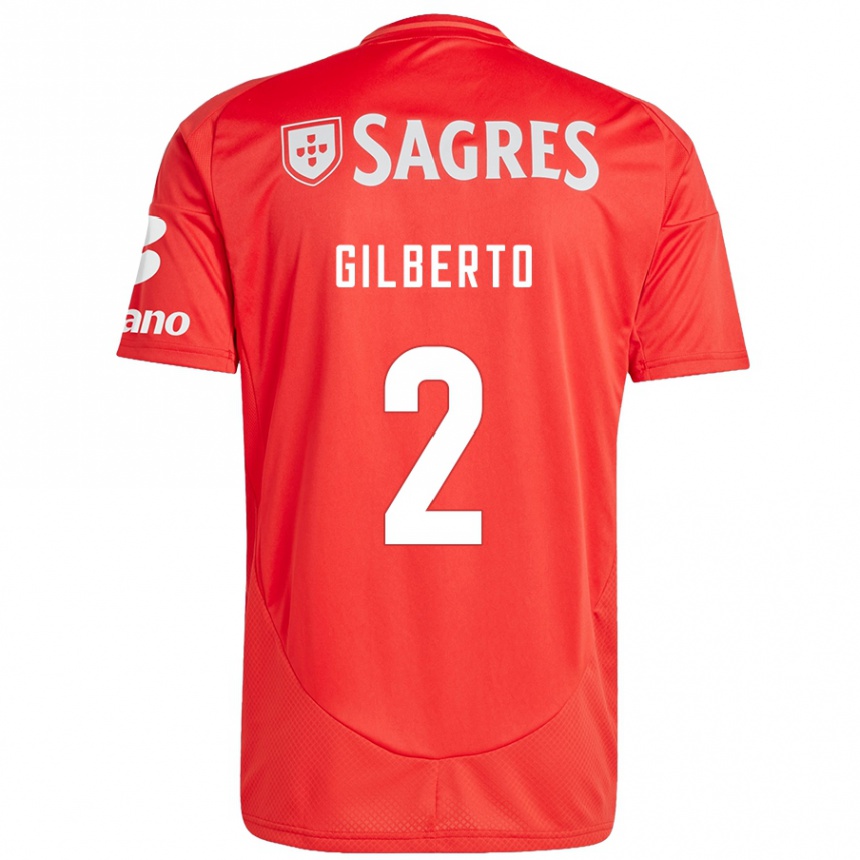 Niño Fútbol Camiseta Gilberto #2 Rojo Blanco 1ª Equipación 2024/25