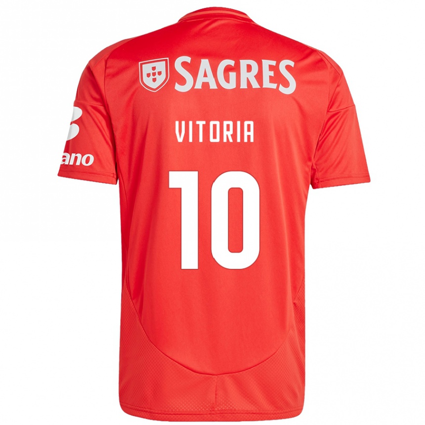 Niño Fútbol Camiseta Ana Vitoria #10 Rojo Blanco 1ª Equipación 2024/25