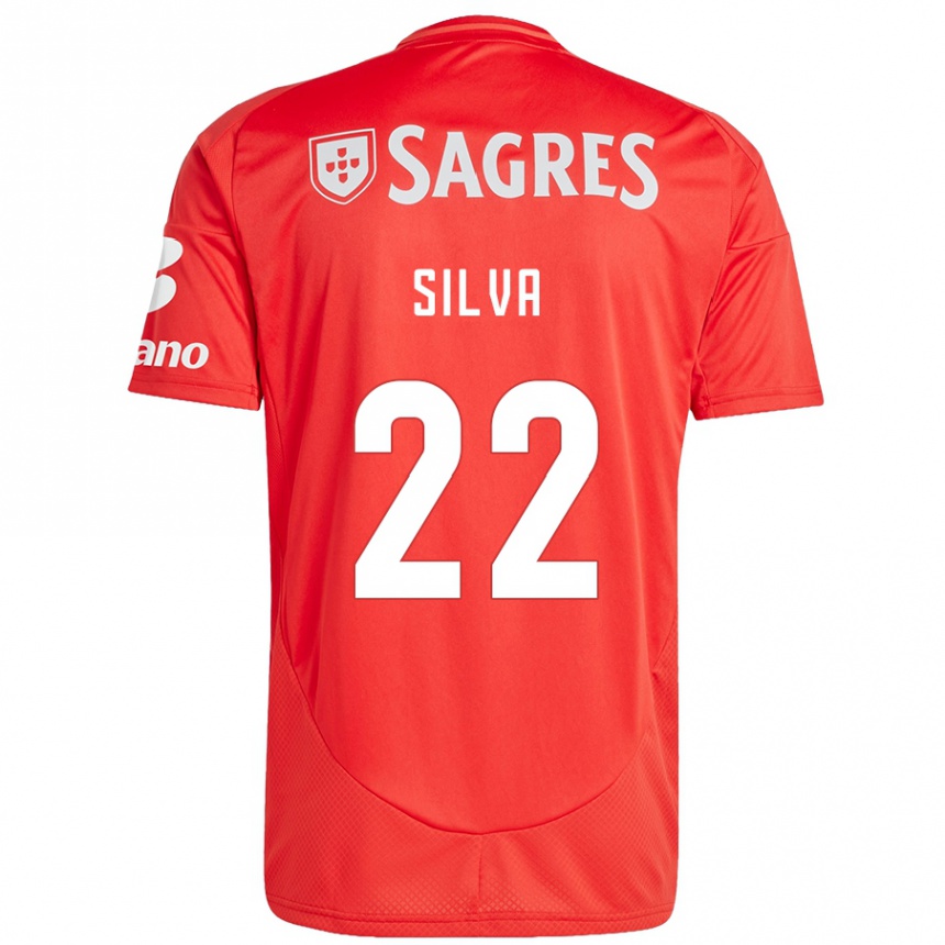 Niño Fútbol Camiseta Amelia Silva #22 Rojo Blanco 1ª Equipación 2024/25