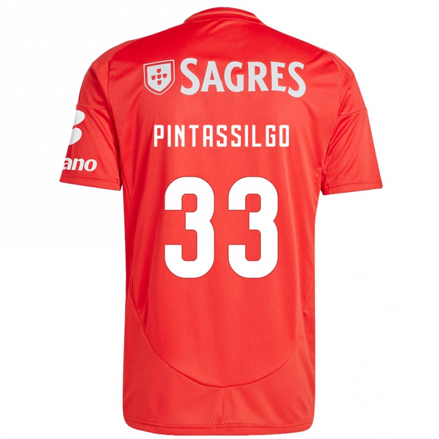 Niño Fútbol Camiseta Lara Pintassilgo #33 Rojo Blanco 1ª Equipación 2024/25