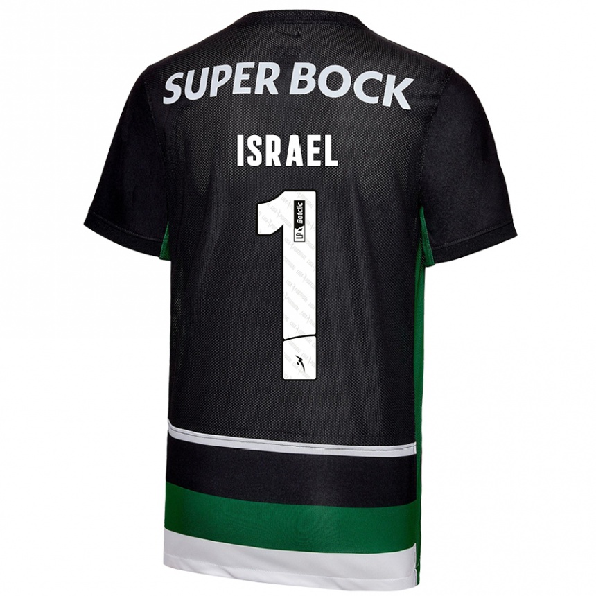 Niño Fútbol Camiseta Franco Israel #1 Negro Blanco Verde 1ª Equipación 2024/25