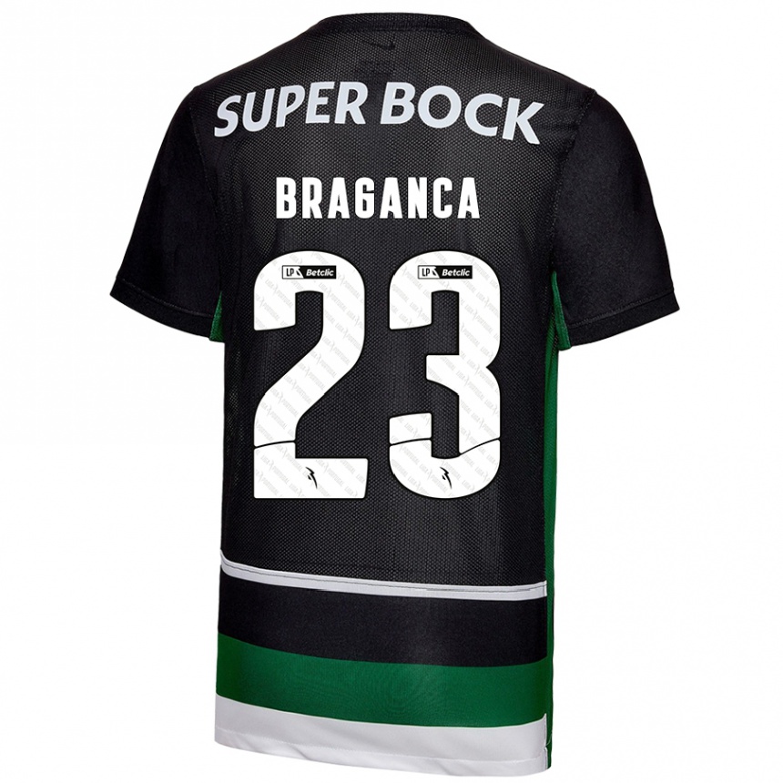 Niño Fútbol Camiseta Daniel Bragança #23 Negro Blanco Verde 1ª Equipación 2024/25