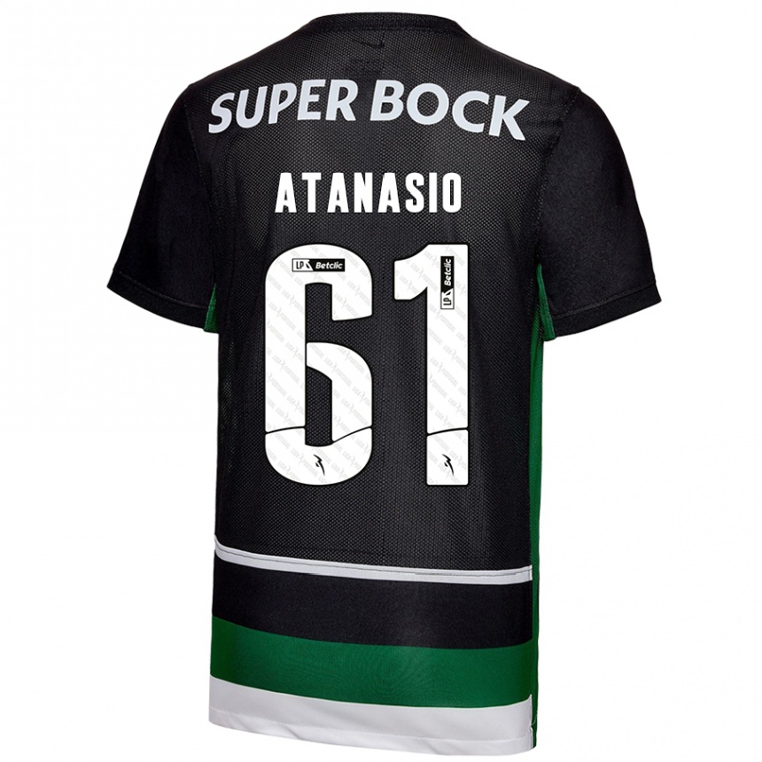 Niño Fútbol Camiseta Atanásio #61 Negro Blanco Verde 1ª Equipación 2024/25