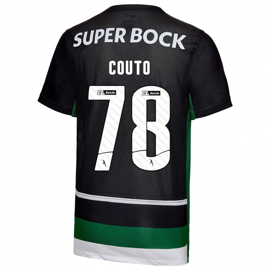 Niño Fútbol Camiseta Mauro Couto #78 Negro Blanco Verde 1ª Equipación 2024/25