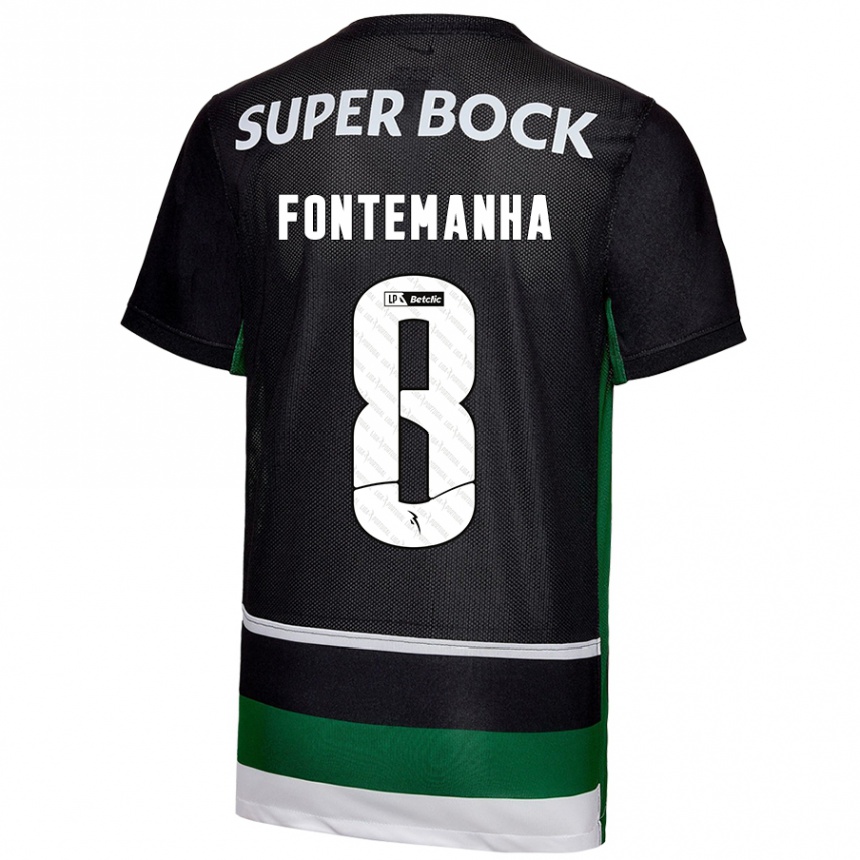 Niño Fútbol Camiseta Rita Fontemanha #8 Negro Blanco Verde 1ª Equipación 2024/25