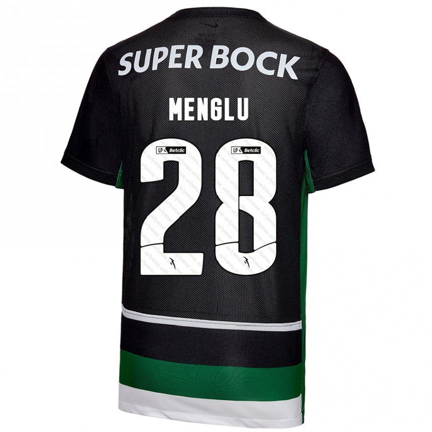 Niño Fútbol Camiseta Shen Menglu #28 Negro Blanco Verde 1ª Equipación 2024/25