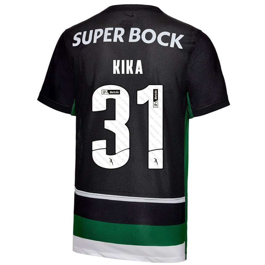 Niño Fútbol Camiseta Kika #31 Negro Blanco Verde 1ª Equipación 2024/25