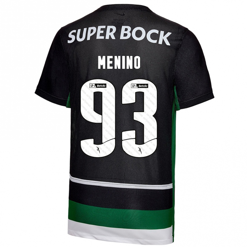 Niño Fútbol Camiseta Miguel Menino #93 Negro Blanco Verde 1ª Equipación 2024/25