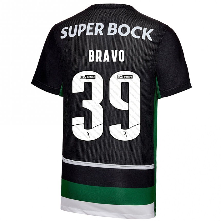 Niño Fútbol Camiseta Bravo #39 Negro Blanco Verde 1ª Equipación 2024/25