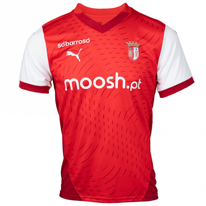 Niño Fútbol Camiseta Rodrigo Abreu #0 Rojo Blanco 1ª Equipación 2024/25