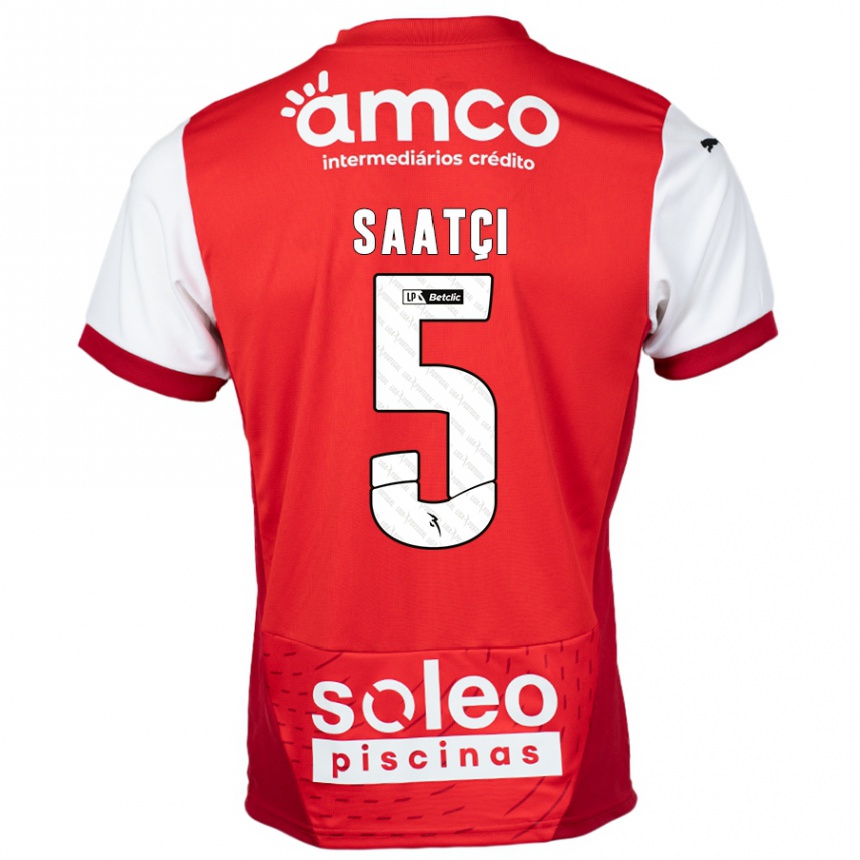 Niño Fútbol Camiseta Serdar Saatçı #5 Rojo Blanco 1ª Equipación 2024/25