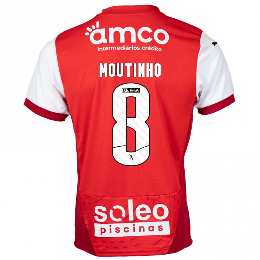 Niño Fútbol Camiseta João Moutinho #8 Rojo Blanco 1ª Equipación 2024/25