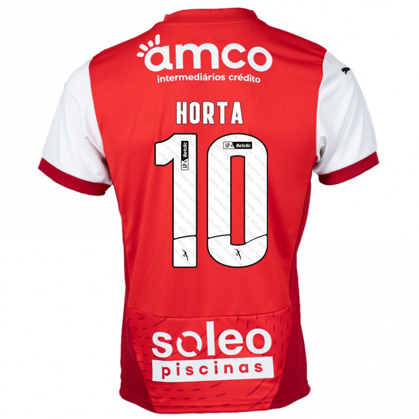 Niño Fútbol Camiseta André Horta #10 Rojo Blanco 1ª Equipación 2024/25