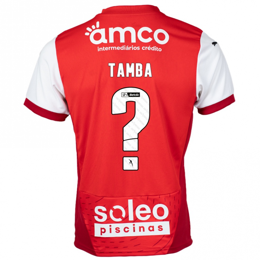 Niño Fútbol Camiseta Fabrice Tamba #0 Rojo Blanco 1ª Equipación 2024/25