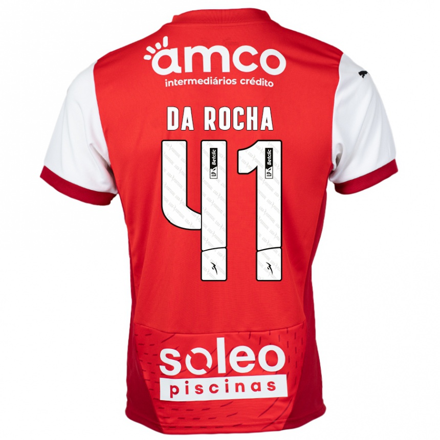 Niño Fútbol Camiseta Yanis Da Rocha #41 Rojo Blanco 1ª Equipación 2024/25