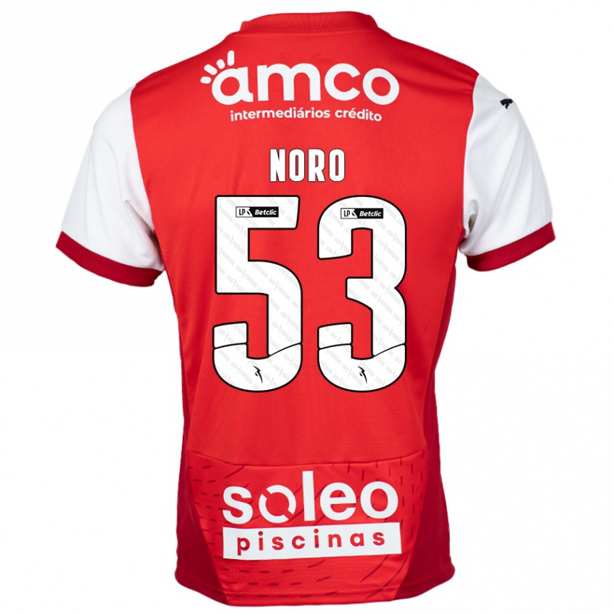 Niño Fútbol Camiseta Jonatás Noro #53 Rojo Blanco 1ª Equipación 2024/25