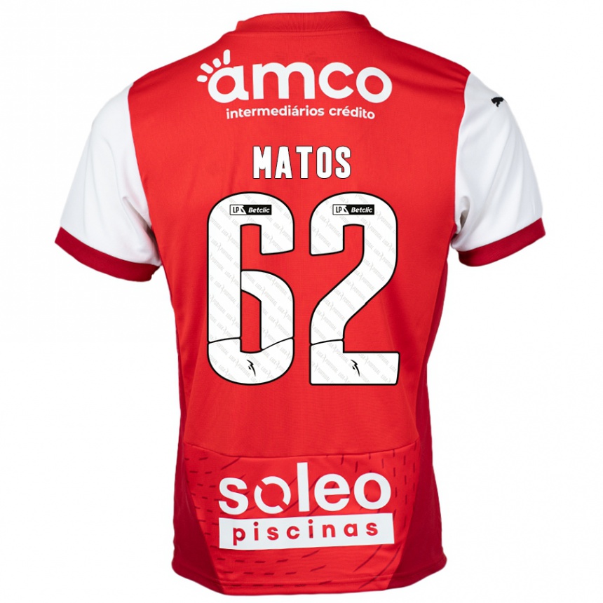 Niño Fútbol Camiseta Nuno Matos #62 Rojo Blanco 1ª Equipación 2024/25