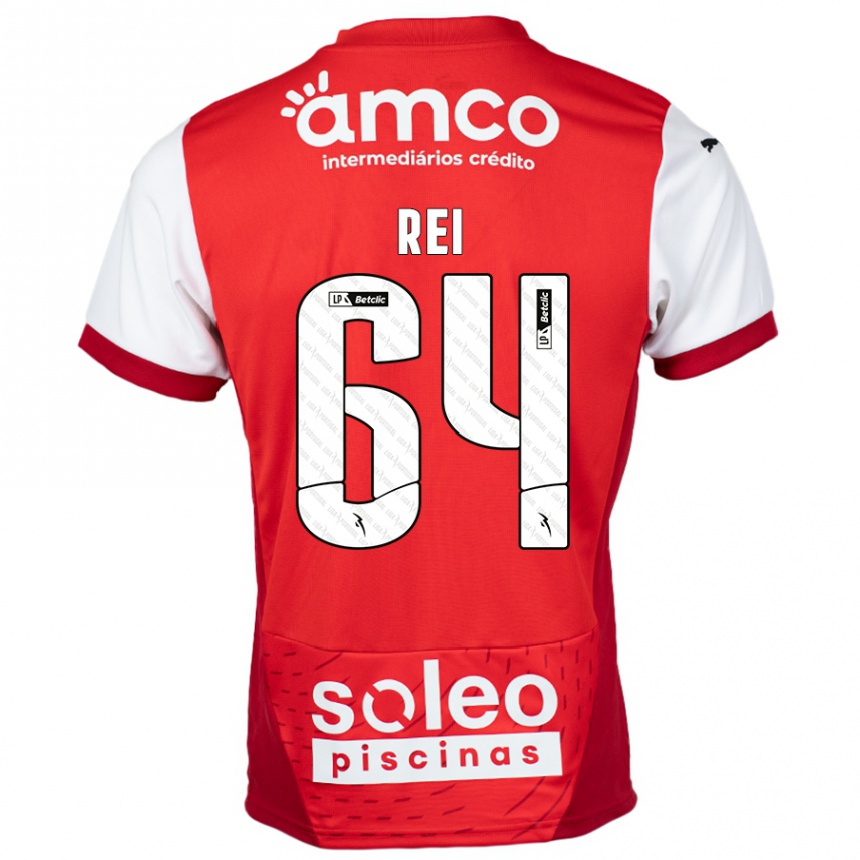 Niño Fútbol Camiseta Ricardo Rei #64 Rojo Blanco 1ª Equipación 2024/25