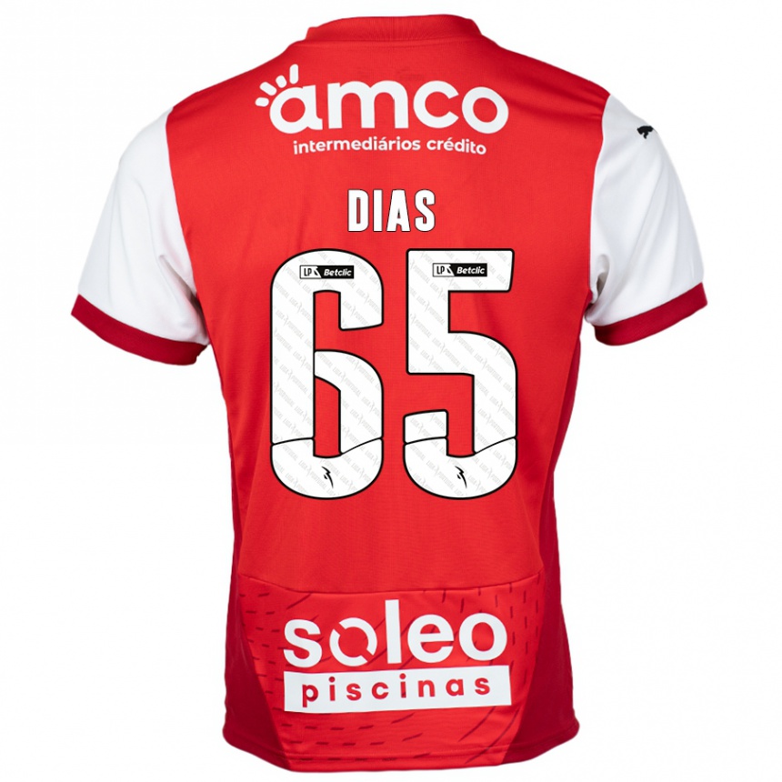 Niño Fútbol Camiseta Leandro Dias #65 Rojo Blanco 1ª Equipación 2024/25