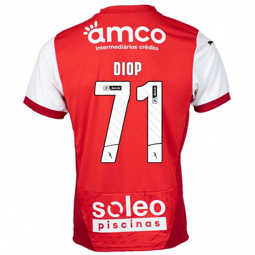 Niño Fútbol Camiseta Mamadou Diop #71 Rojo Blanco 1ª Equipación 2024/25